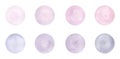 A set of multicolored watercolor circles, dots, spots in light pastel shades, hand-drawn Royalty Free Stock Photo