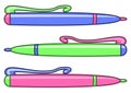 Set of multicoloured pens Royalty Free Stock Photo