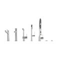 Set of multiple modern faucets arranged on a white background, 3D rendered Royalty Free Stock Photo