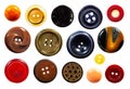 Set of a multiple old sew-through cloth buttons Royalty Free Stock Photo