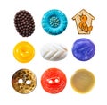 Set of a multiple sew-through cloth buttons isolated Royalty Free Stock Photo