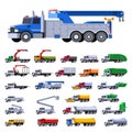 Set of municipal service truck icons