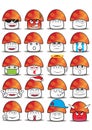 set of mushroom expressions. Vector illustration decorative design Royalty Free Stock Photo