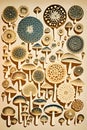 Set of mushrooms. Vector illustration for your design. Eps 10 Royalty Free Stock Photo