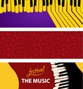 Set Music abstract background. piano keys on color background. Royalty Free Stock Photo