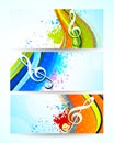 Set of music banners