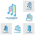 Set of Music City Logo Vector Icon Illustration. City Music logo design template Royalty Free Stock Photo