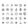 Set of Music Doodle Icons. Royalty Free Stock Photo