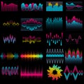 Set of music equalizer audio waves Royalty Free Stock Photo