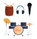 Set music instruments icons Royalty Free Stock Photo