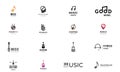 set of music logos collection template