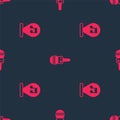 Set Music note, tone and Microphone on seamless pattern. Vector