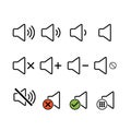 Set of music sound icon, audio volume symbol. Vector illustration graphic for app, web and media