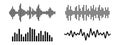 Set of music sound waves. Technology equalizer on white background. Audio wave icons. Vector illustration Royalty Free Stock Photo