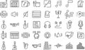 Set of music thin line icon