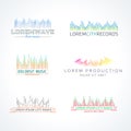 Set of music wave logo vector elements