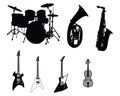 Set of musical instruments Royalty Free Stock Photo