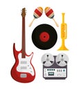 set musical instruments icons Royalty Free Stock Photo