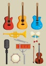 Set musical instruments icons Royalty Free Stock Photo