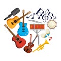 Set musical instruments icons Royalty Free Stock Photo