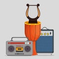 Set musical instruments icons Royalty Free Stock Photo