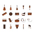Set of musical instruments. Vector illustration decorative design Royalty Free Stock Photo