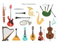 Set of musical instruments on the white background Royalty Free Stock Photo