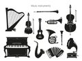 Set of musical instruments on the white background Royalty Free Stock Photo