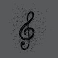 Set of musical notes on five-line clock notation without a feature. Treble clef. Vector Illustration. Royalty Free Stock Photo