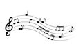 Set of musical notes on five-line clock notation without a featu Royalty Free Stock Photo