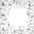 Set of musical notes, Treble clef. Vector Illustration. Royalty Free Stock Photo