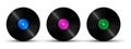 Set musical record, vintage vinyl - vector