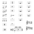 Set of musical symbols , Elements of musical symbols, icons and annotations. Royalty Free Stock Photo