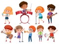 Set of musician kids Royalty Free Stock Photo