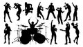 Silhouettes Rock or Pop Band Musicians Royalty Free Stock Photo