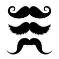 Set of Mustache on White Background. Vector