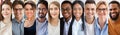 Set of mutiracial group of people portraits Royalty Free Stock Photo