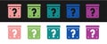 Set Mystery box or random loot box for games icon isolated on black and white background. Question mark. Unknown Royalty Free Stock Photo
