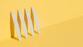 Set of nail files, emery board for nails of different shapes and different stiffness on a yellow background. isometric diagonal Royalty Free Stock Photo