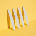 Set of nail files, emery board for nails of different shapes and different stiffness on a yellow background. isometric diagonal Royalty Free Stock Photo