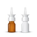 Set of nasal spray with glass and metal bottles Royalty Free Stock Photo