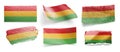 Set of the national flag of Bolivia on a white background