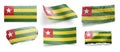 Set of the national flag of Togo on a white background