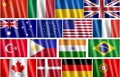 Set of National flag USA, Canada, Russia, UK, Australia, Eu, China, France, Turkey, Philippines, India, Brasil, Italy, Denmark, Royalty Free Stock Photo