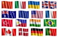 Set of National flag USA, Canada, Russia, UK, Australia, Eu, China, France, Turkey, Philippines, India, Brasil, Italy, Denmark,