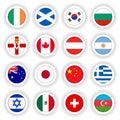 Set of national flags round buttons Royalty Free Stock Photo