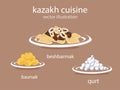 Set of national kazakh cuisine