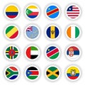Set of national round flags with shadow Royalty Free Stock Photo