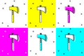 Set Native american tomahawk axe icon isolated on color background. Vector Royalty Free Stock Photo