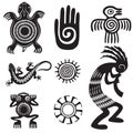 Set of Native Americans ethnic symbols